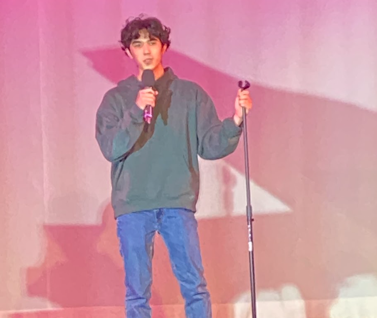 Singing at talent show